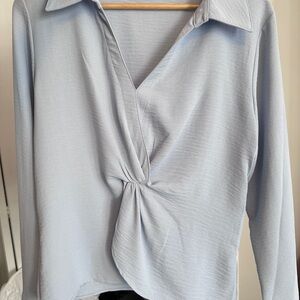 Elegant Light Blue Women's Blouse